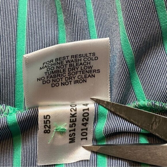 Peter Millar Summer Comfort Green Gray Stripe Short Sleeve Polo Size Large - Picture 6 of 12